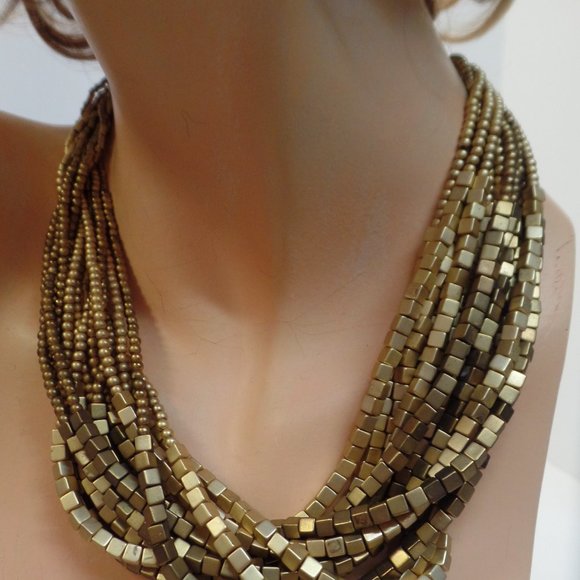 Chico's Goldtone Multi Strand Necklace Adj 20" - Picture 3 of 9